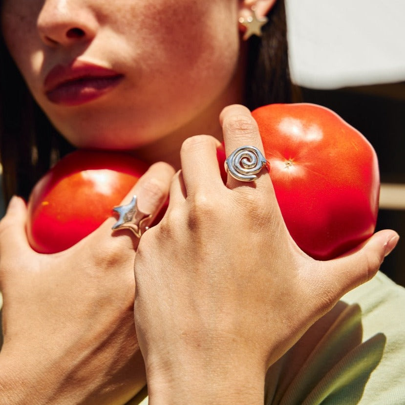 Bague spirale en argent