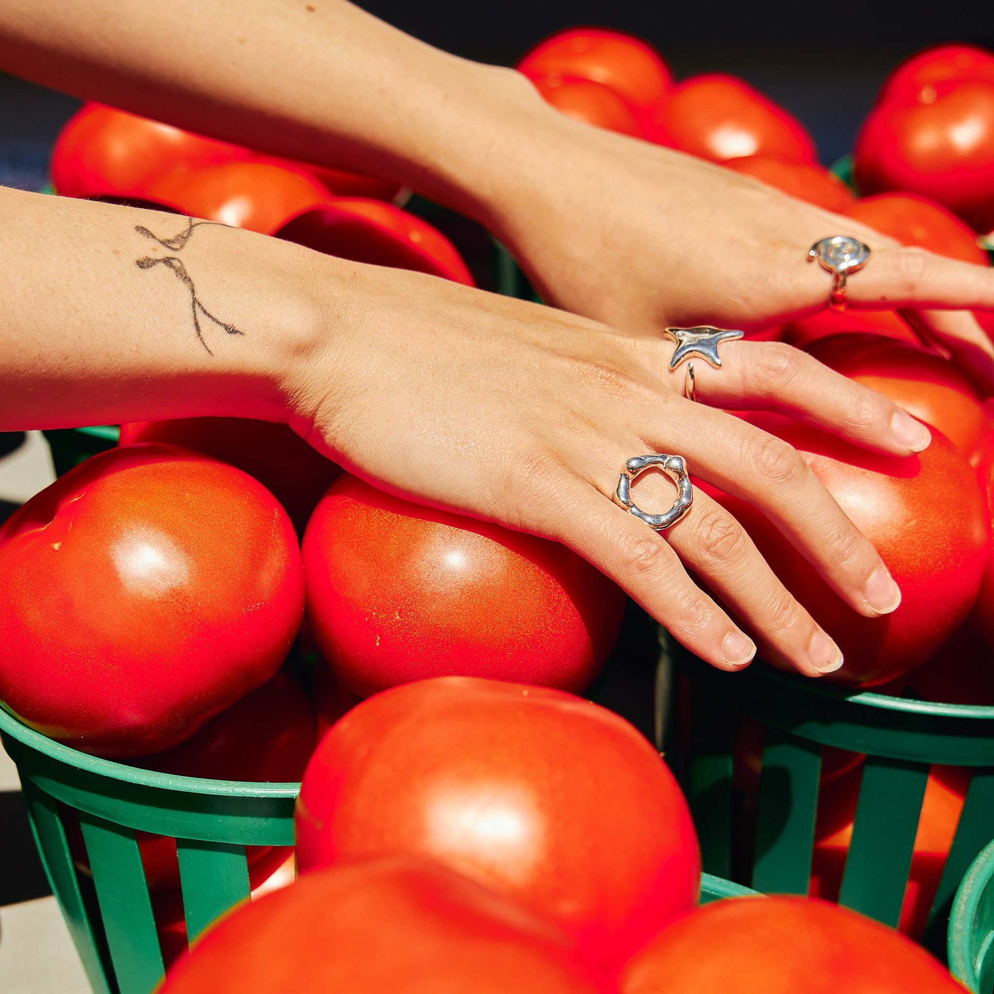 Bague tambourin argent