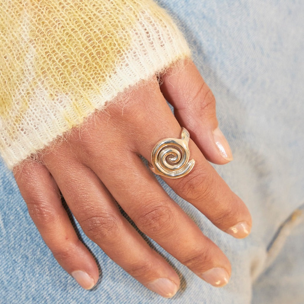 Spiral ring in silver